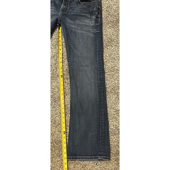 BKE Culture Jeans Womens 31 Blue Medium Wash Straight Leg Embroidered Denim - Picture 11 of 12